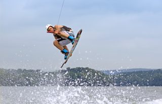 Wakeboarding is popular on the Hawkesbury River